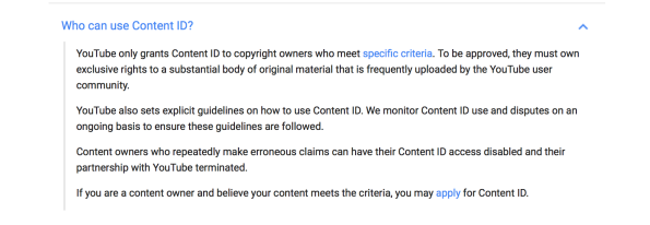 Content ID Use