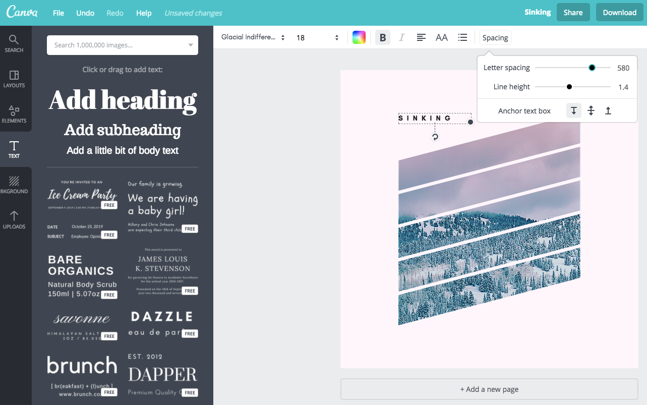 add letter spacing in canva
