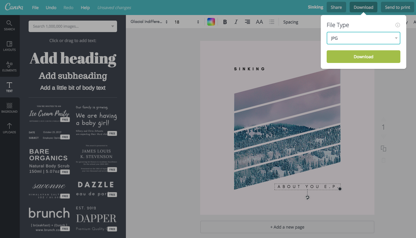export an image out of canva