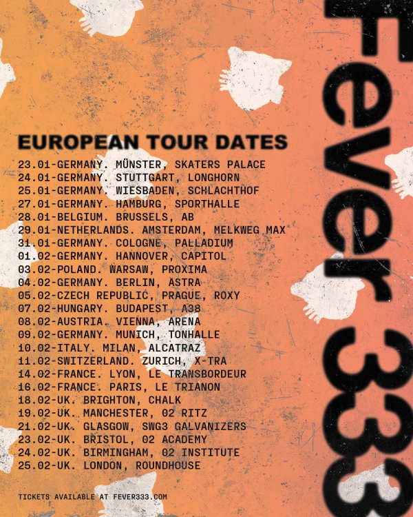 Fever 333 European Tour 2023