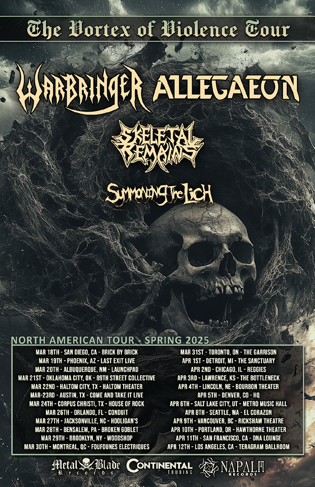 Warbringer and Allegaeon co-headline North American tour 2025